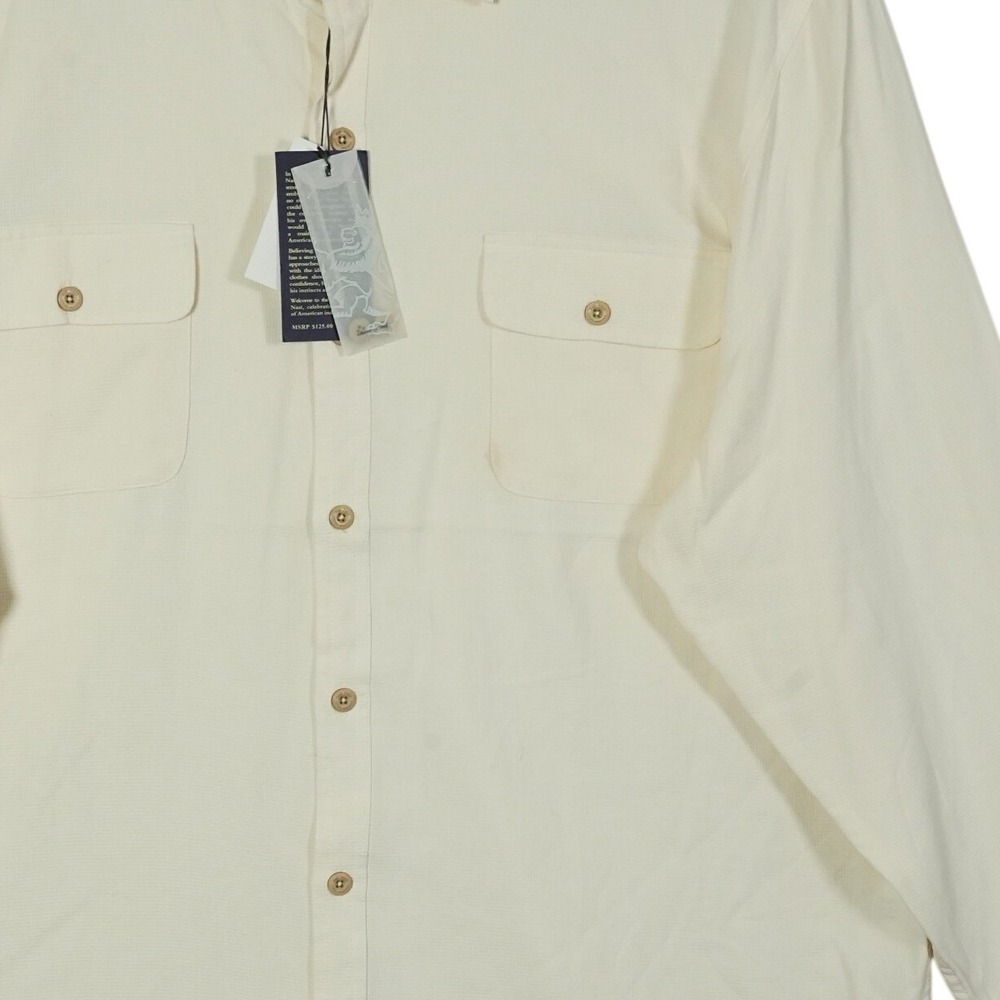 Nat Nast Luxury Originals Ivory Silk Cotton Button Down Shirt Mens XL SC207A - Picture 2 of 9